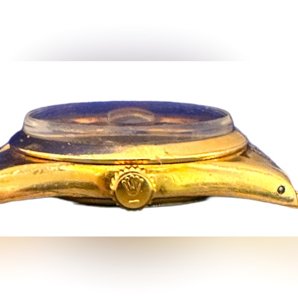 ROLEX Men's Oyster Date Gold-Plated Watch, Black Dial, Ref. 3131, 1950s. - Picture 16 of 16